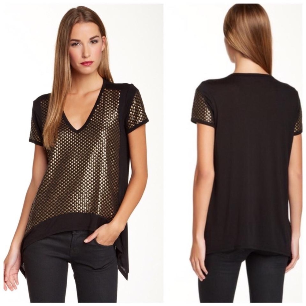 Holiday 🔥 BCBG top high low Pailey sequin tee